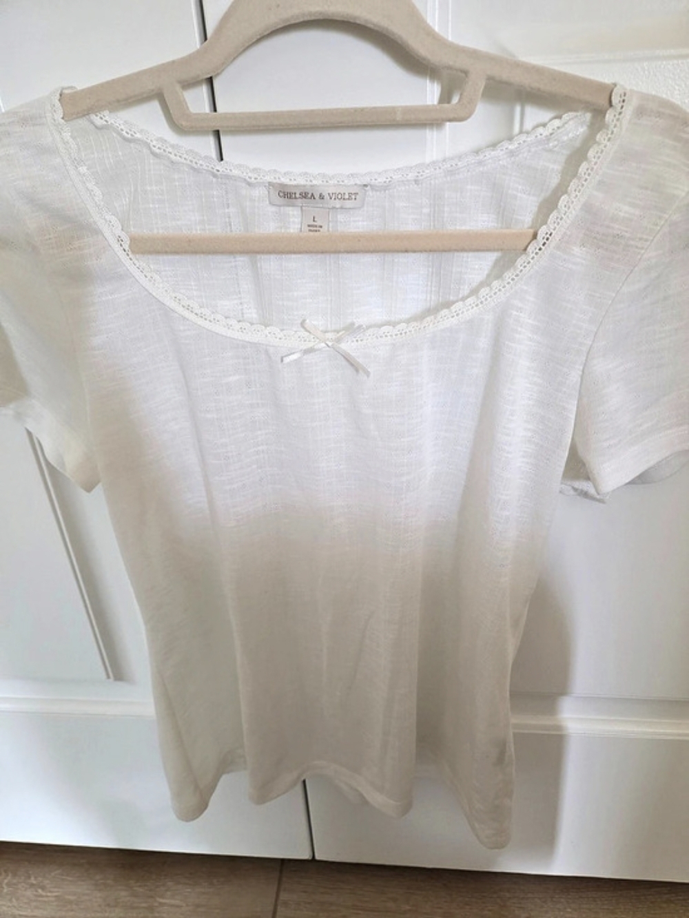 Chelsea & Violet Pointelle Tee Large